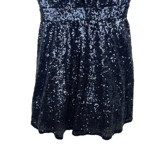 Missguided Blue Sequin Halter Mini Dress US 4 - Picture 5 of 12
